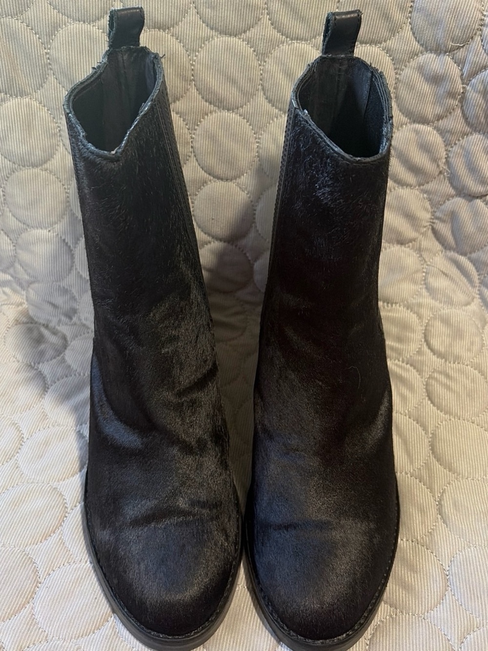 UGG Black Pony-Hair Chelsea Booties